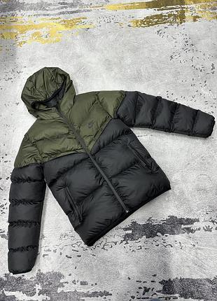 Пуховик nike storm-fit черно-оливковый s