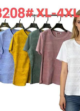 Женская футболка голуба в наличии (xl-4xl) ♻️прошва+трикотаж ✅ длина 64см 480-00