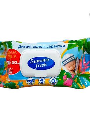 Салфетки влажные детские summer fresh ромашка с клапаном 120 шт