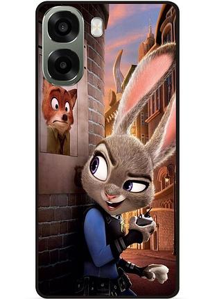 Силиконовый бампер чехол для oppo a6x с картинкой зверополис джуди