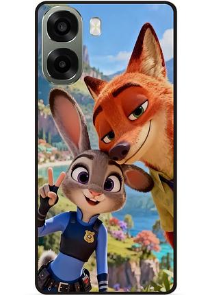 Силиконовый чехол бампер для oppo a6x с рисунком джуди зверополис