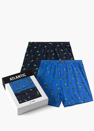 Мужские боксеры atlantic, 100% хлопок. набор 2 шт. 2mbh-006 xl