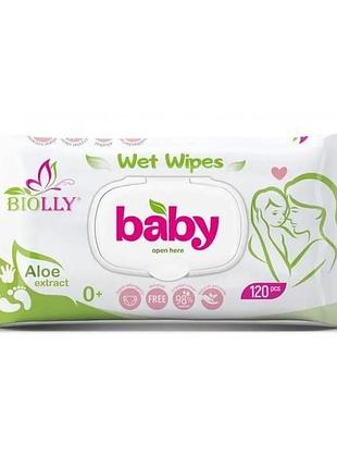 Салфетки влажные для детей baby алоє 120 шт