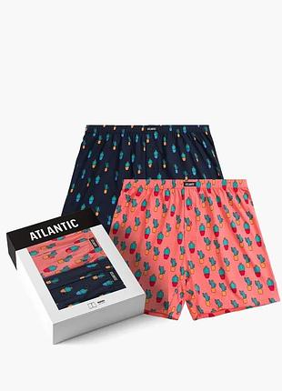 Мужские боксеры atlantic, 100% хлопок. набор 2 шт. 2mbh-005 xxl