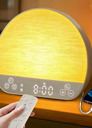 Будильник с симуляцией рассвета jonrryin (светловый будильник / bluetooth-колонка / sleep sound machine)