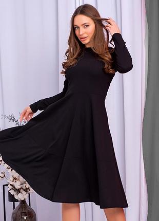 Изысканное женское трикотажное платье-миди melania, черное xl