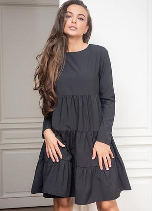 Молодежное свободное платье naomi, черное s