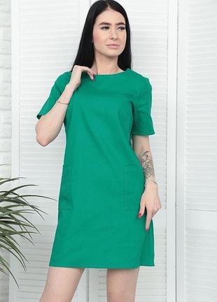 Летнее платье с карманами "tiffany" оптом зеленый, 42-44