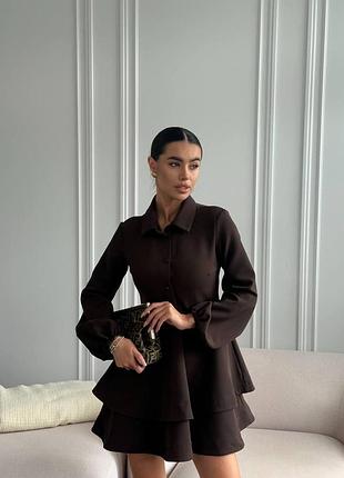 Платье женское с двойной юбкой s m l xl