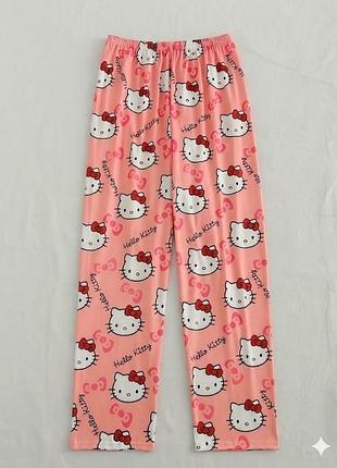 Брюки тонкие летние hello kitty хелоу китти персиковые l