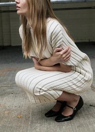 Женское платье zara в полоску