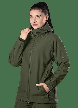 Женская военная влаго-ветрозащитная тактическая куртка stalker softshell олива s