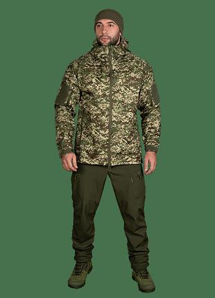 Куртка тактическая камуфляжная camo-tec stalker softshell хищник пиксель xxxl