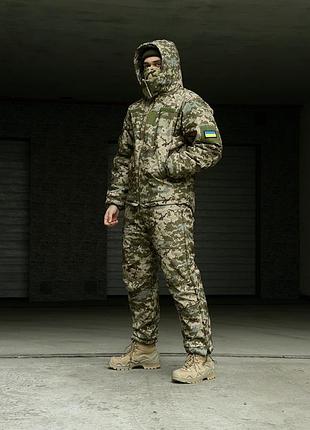 Костюм мужской тактический утеплённый зеленый пиксель, теплая военная форма 3xl