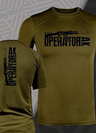 Футболка всу "operator ak" | тактична футболка для військових | кулмакс або бавовна на вибір xl, чорний, coolmax