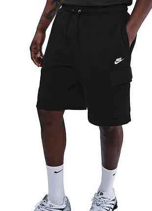 Шорти чоловічі nike club fleece cargo black fn3525-010