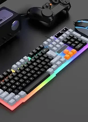Клавиатура игровая raiku k26 мембранная, проводная клавиатура с яркой rgb-подсветкой для пк, ноутбуко и геймеров