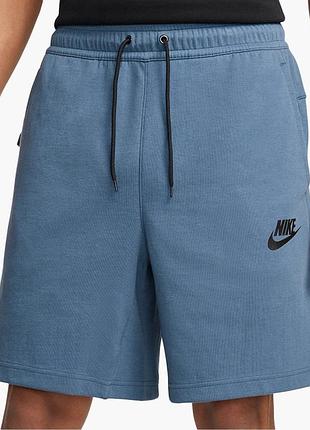 Шорти чоловічі nike tech fleece essentials sport shorts zip pocket blue