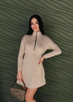 Женское короткое трикотажное платье в спортивном стиле р. 42-44, 46-48, 50-52, 54-56