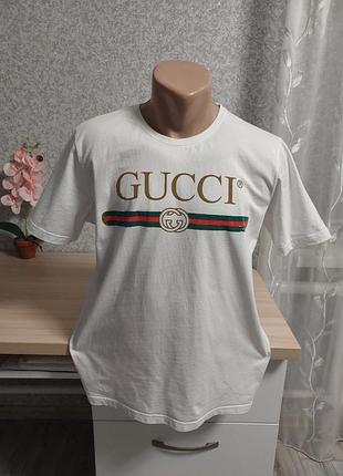 Чоловіча біла футболка з котону gucci.