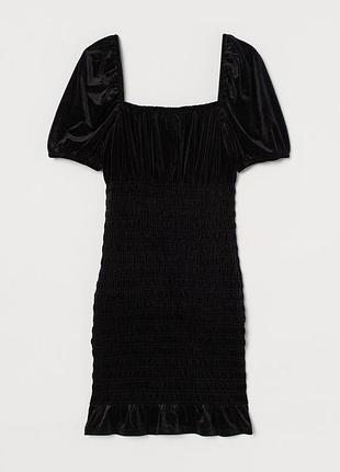 Платье велюровое для женщины h&m divided 0934246-003 xs черный