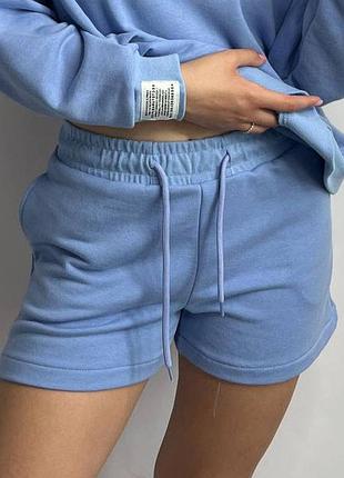 Шорты трикотажные женские голубой m/l