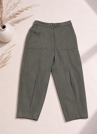 Сірі штани банани zara / штани relaxed fit із високою талією