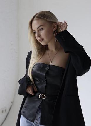 Шкіряний корсет dior з поясом розмір м