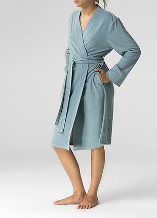 Atlantic домашний женский халат szl 002 l/xl, голубой