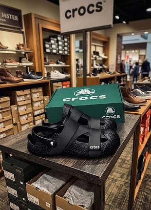 Crocs echo clog tripple black крокси чоловічі чорні 43