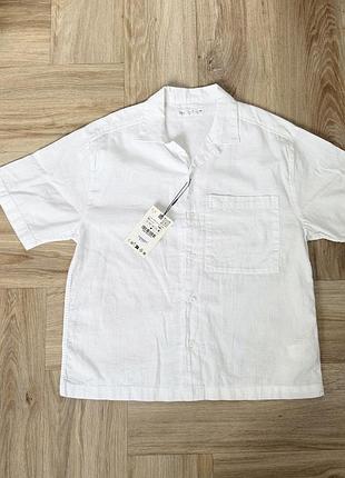 Нова бавовняно-лляна сорочка zara 140р 10р на хлопчика