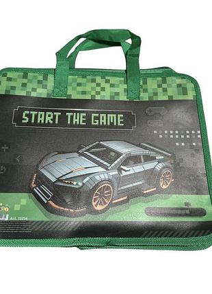 Папка-портфель пластиковый с текстильными ручками supercar (13214)