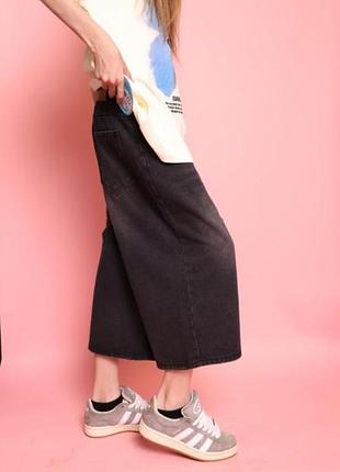 Модные женские шорты широкие baggy ниже колен джинсовые бермуды l