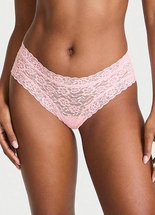 Женские трусики victoria's secret (7114439124756) lace cheeky xxl розовые