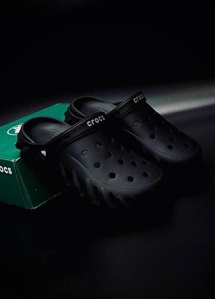 Crocs echo clog tripple black кроксb чоловічі чорні