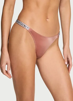 Трусики стрінги зі стразами victoria's secret shine strap thong panty very sexy desert blush