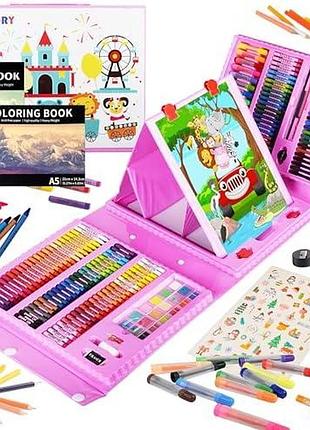 Набор для рисования kinspory 290 шт. делюкс с мольбертом для детей 4-12 лет