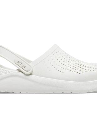 Crocs literide almost white, кроксы лайтрайд белые мужские женские унисекс оригинал + коробка