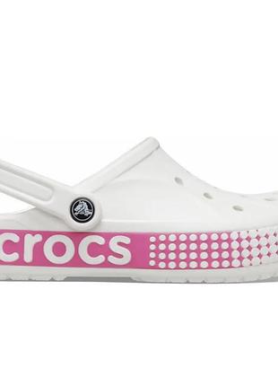 Crocs bayaband logo motion white оригінальні, крокси баябенд білі жіночі оригінал + коробка m7/w9