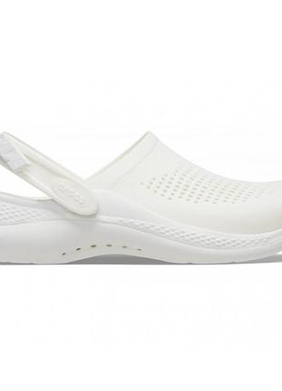 Crocs literide 360 almost white, кроксы лайтрайд 360 белые мужские женские унисекс оригинал + коробка