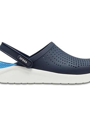 Literide clog navy white, кроксы лайтрайд темно синие мужские унисекс оригинал + коробка