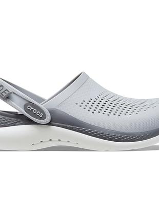 Crocs literide 360 clog light slate grey, крокси лайтрайд 360 сірі чоловічі жіночі оригінал + коробка m6/w8