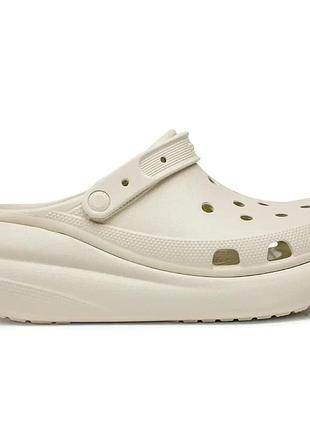 Crocs classic crush bone оригінальні, крокси жіночі на платформі класік краш бежеві оригінал + коробка