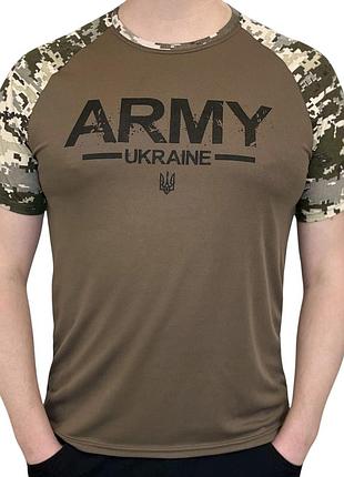 Тактическая военная футболка хаки с принтом army мужская боевая футболка убакс coolmax ubacs m
