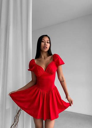 Чудове жіноче плаття з декольте червоний, 42/44