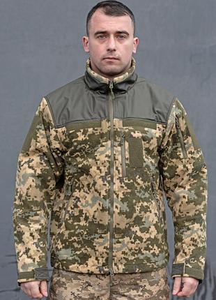 Тактическая мужская флисовая кофта с подкладкой air mesh пиксель мм-14 (l)