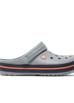 Crocs crocband light grey navy оригінальні, крокси крокбенд сірі оригінал + коробка m11
