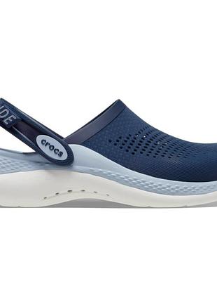 Crocs literide 360 clog navy blue grey, кроксы лайтрайд 360 темно синие мужские женские оригинал + коробка m6/w8