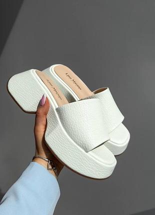Женские белые босоножки на платформе🌼