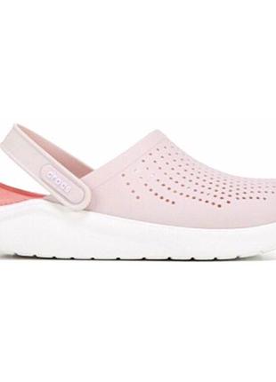 Crocs literide clog powder/white, кроксы лайтрайд пудровые женские унисекс оригинал + коробка